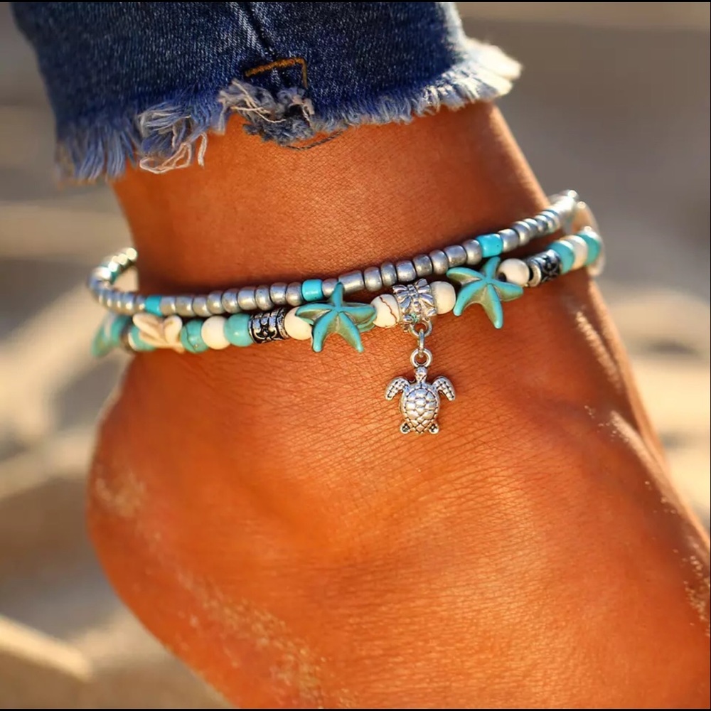 Bohemian Vintage Turtle Ankle Bracelet